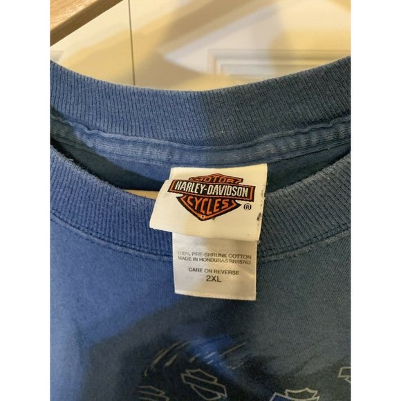 Vintage 2007 Old‎ Glory Harley Davidson T shirt Men’s Sz 2XL Blue Red White - Picture 2 of 9